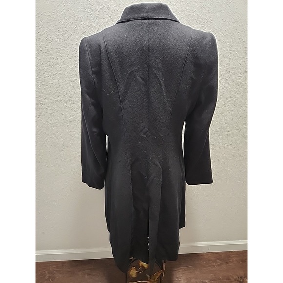 Vtg Women's WAH MAKER Button Down Lightweight Wool Coat Black Large USA Made - Picture 8 of 12